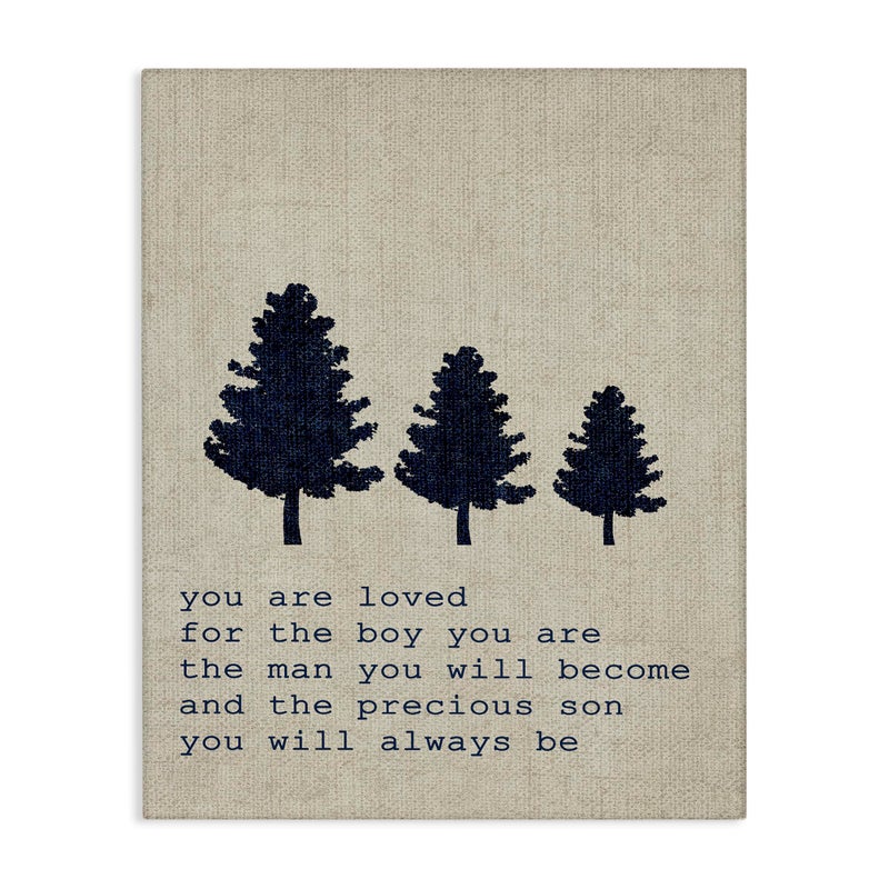 Stupell Industries Stupell Home DÃ©cor You are Loved Son Trees Stretched Canvas Wall Art, 16 x 1.5 x 20, Proudly Made in USA - Image 1